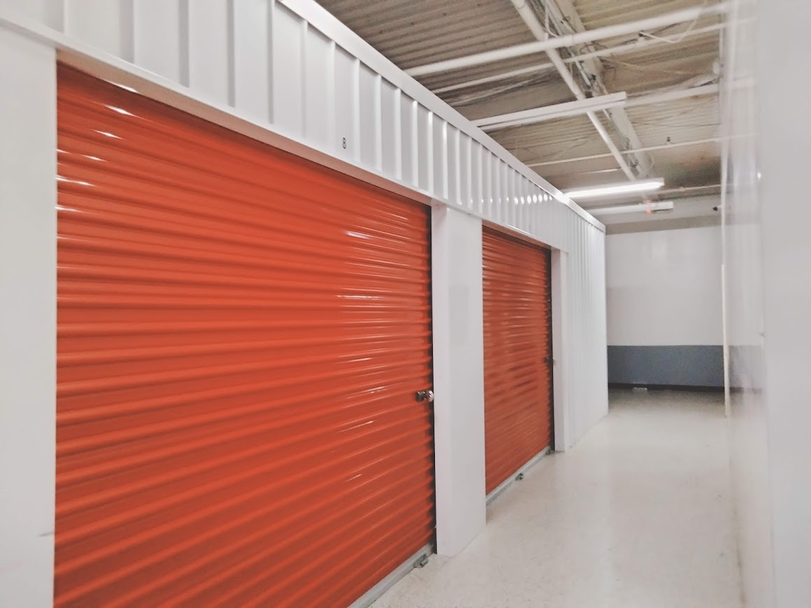 Closed Orange Storage Unit at IncaAztec Self Storage in Lakewood Ohio
